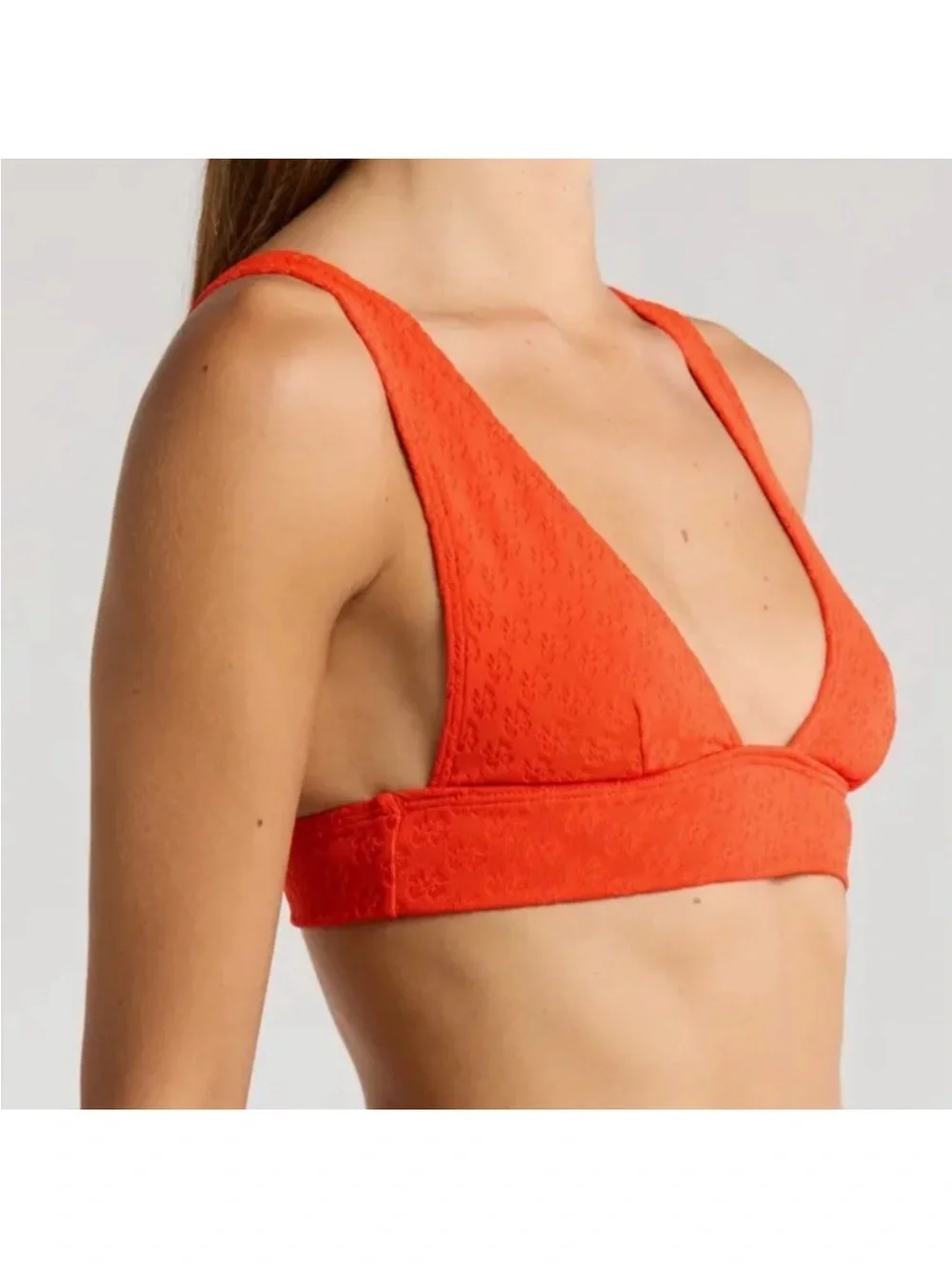 NWT Billabong Good Vibes Remi plunge bikini top hibiscus jacquard sz med